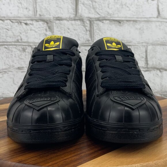 Adidas Pharrell Williams SuperStar Todd James Mens 12 Shell Black Leather Shoes - Picture 5 of 11